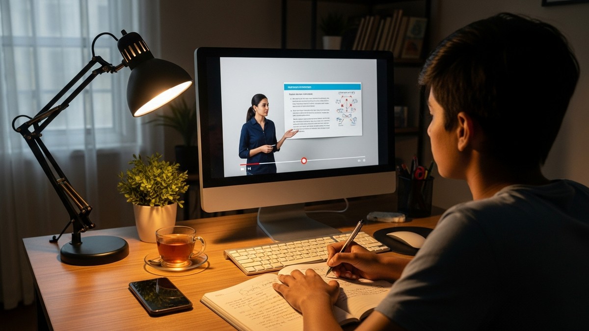 Digital learning tools on a personal computer for students in India