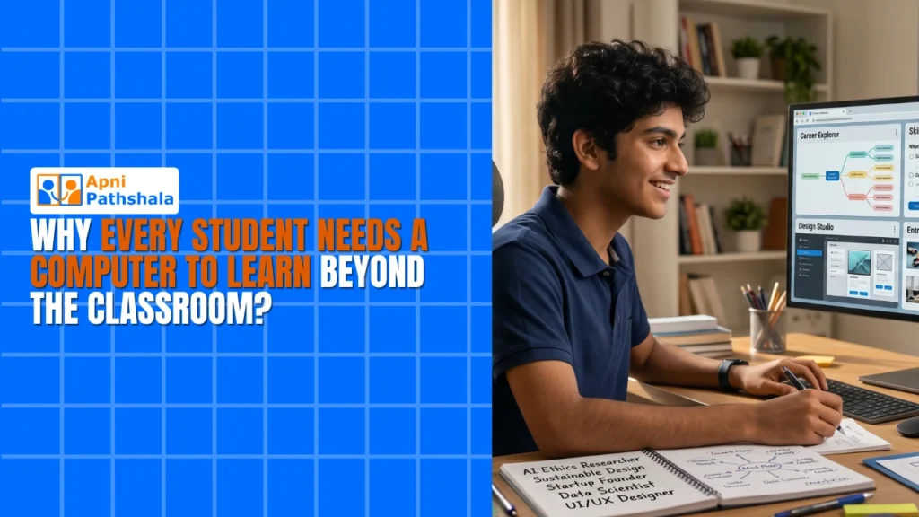 student computer at home helping Indian student learn beyond the classroom