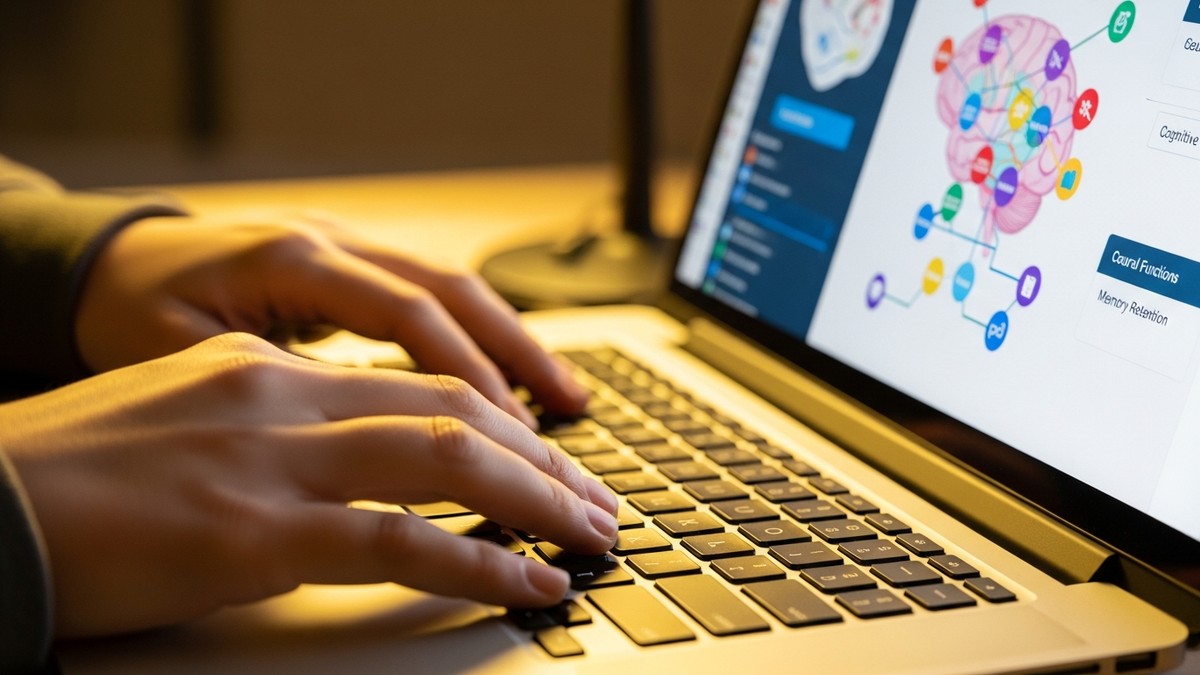 Student using computer for learning