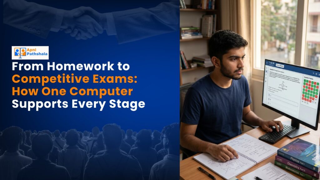 From Homework to Competitive Exams How One Computer Supports Every Stage
